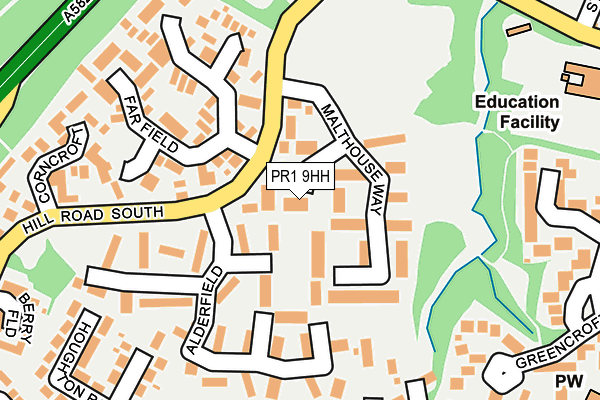 PR1 9HH map - OS OpenMap – Local (Ordnance Survey)