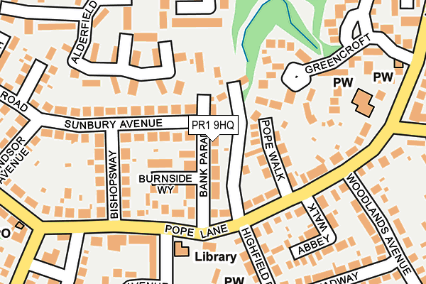 PR1 9HQ map - OS OpenMap – Local (Ordnance Survey)