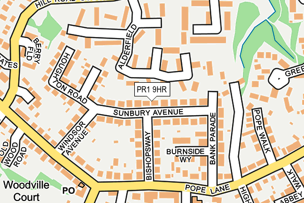 PR1 9HR map - OS OpenMap – Local (Ordnance Survey)