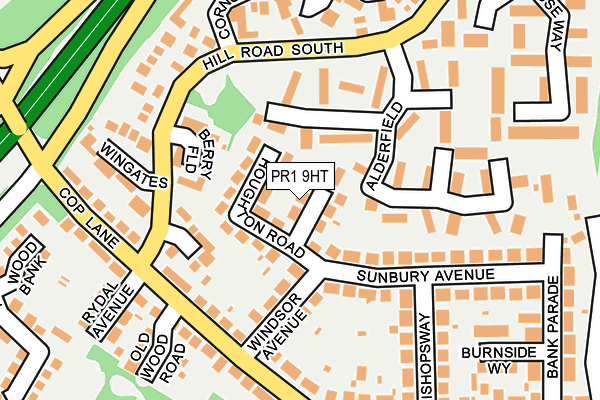 PR1 9HT map - OS OpenMap – Local (Ordnance Survey)