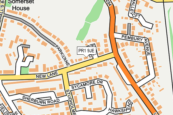 PR1 9JE map - OS OpenMap – Local (Ordnance Survey)