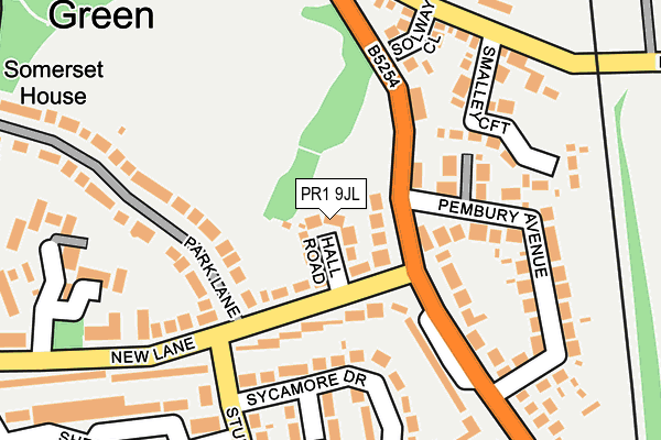 PR1 9JL map - OS OpenMap – Local (Ordnance Survey)