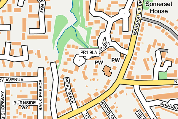 PR1 9LA map - OS OpenMap – Local (Ordnance Survey)