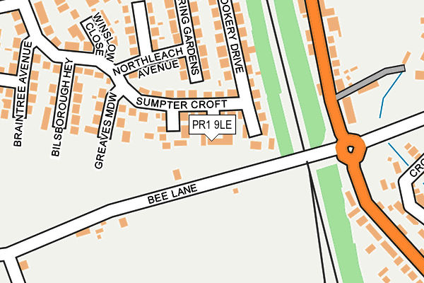 PR1 9LE map - OS OpenMap – Local (Ordnance Survey)