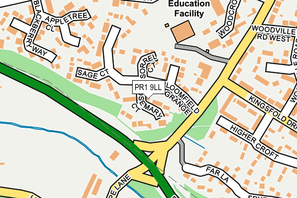 PR1 9LL map - OS OpenMap – Local (Ordnance Survey)
