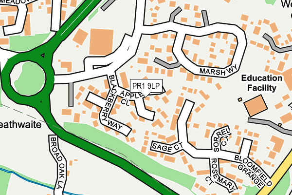 PR1 9LP map - OS OpenMap – Local (Ordnance Survey)