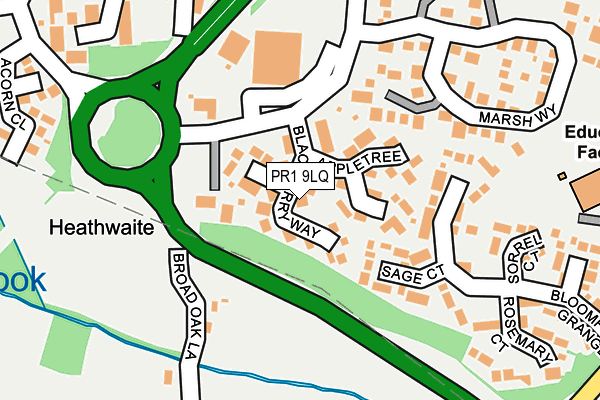 PR1 9LQ map - OS OpenMap – Local (Ordnance Survey)