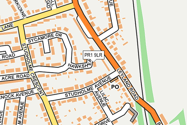 PR1 9LR map - OS OpenMap – Local (Ordnance Survey)
