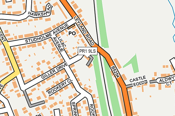PR1 9LS map - OS OpenMap – Local (Ordnance Survey)