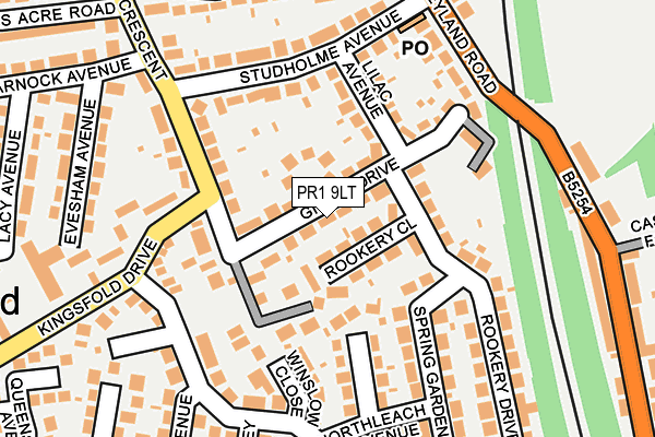 PR1 9LT map - OS OpenMap – Local (Ordnance Survey)