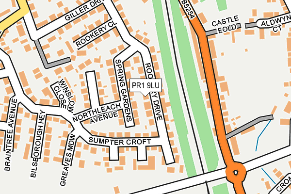 PR1 9LU map - OS OpenMap – Local (Ordnance Survey)