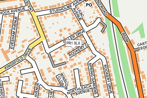 PR1 9LX map - OS OpenMap – Local (Ordnance Survey)