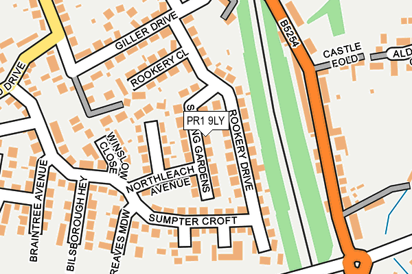 PR1 9LY map - OS OpenMap – Local (Ordnance Survey)