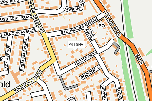 PR1 9NA map - OS OpenMap – Local (Ordnance Survey)