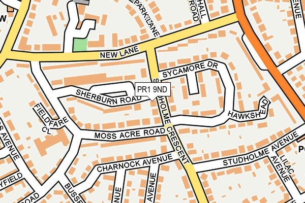 PR1 9ND map - OS OpenMap – Local (Ordnance Survey)
