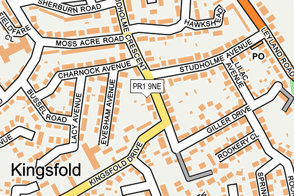 PR1 9NE map - OS OpenMap – Local (Ordnance Survey)