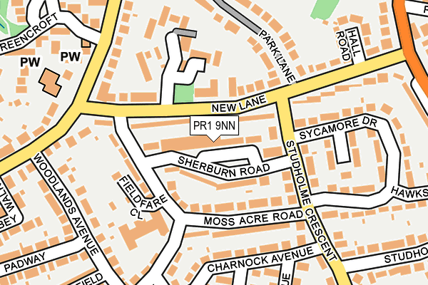 PR1 9NN map - OS OpenMap – Local (Ordnance Survey)