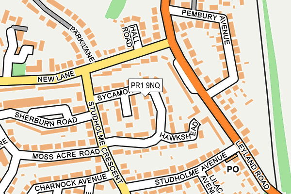PR1 9NQ map - OS OpenMap – Local (Ordnance Survey)