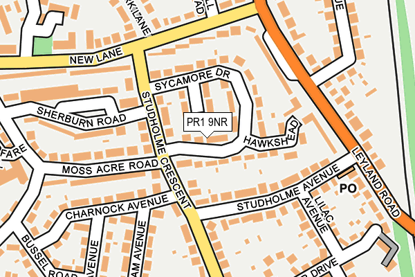 PR1 9NR map - OS OpenMap – Local (Ordnance Survey)