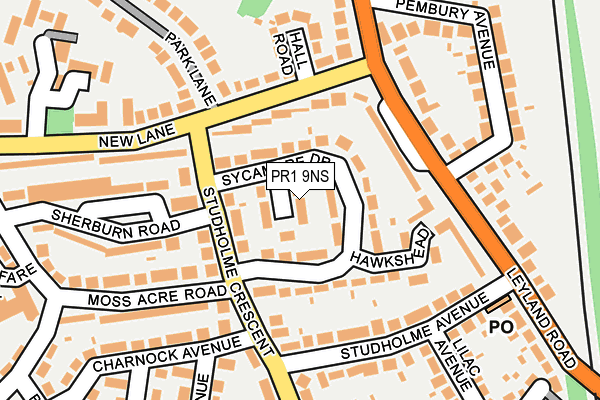 PR1 9NS map - OS OpenMap – Local (Ordnance Survey)