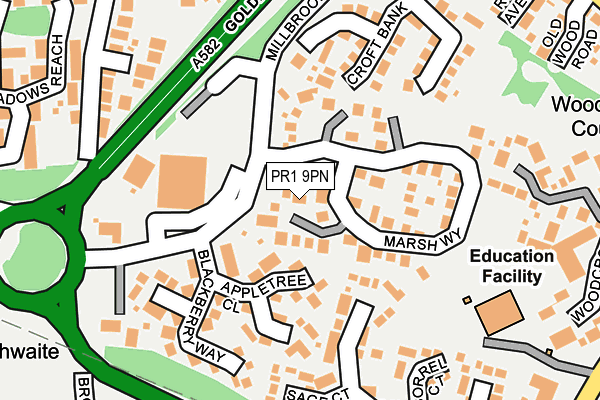 PR1 9PN map - OS OpenMap – Local (Ordnance Survey)