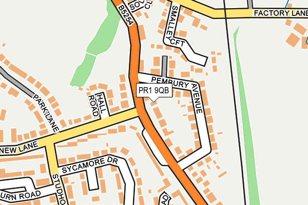 PR1 9QB map - OS OpenMap – Local (Ordnance Survey)