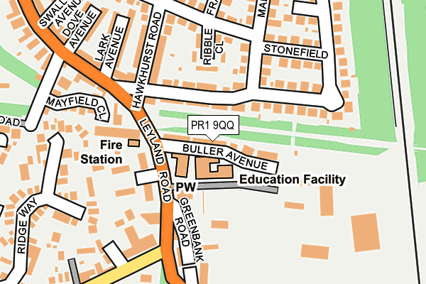 PR1 9QQ map - OS OpenMap – Local (Ordnance Survey)