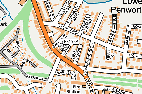 PR1 9RP map - OS OpenMap – Local (Ordnance Survey)
