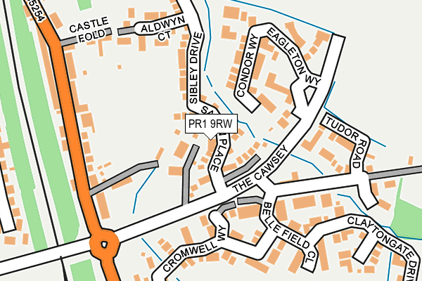 PR1 9RW map - OS OpenMap – Local (Ordnance Survey)