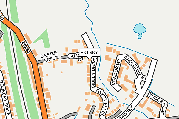 PR1 9RY map - OS OpenMap – Local (Ordnance Survey)