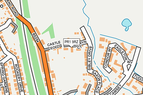 PR1 9RZ map - OS OpenMap – Local (Ordnance Survey)