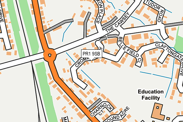 PR1 9SB map - OS OpenMap – Local (Ordnance Survey)