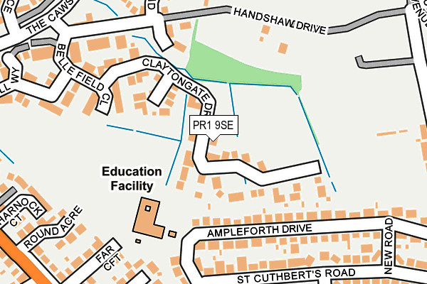 PR1 9SE map - OS OpenMap – Local (Ordnance Survey)