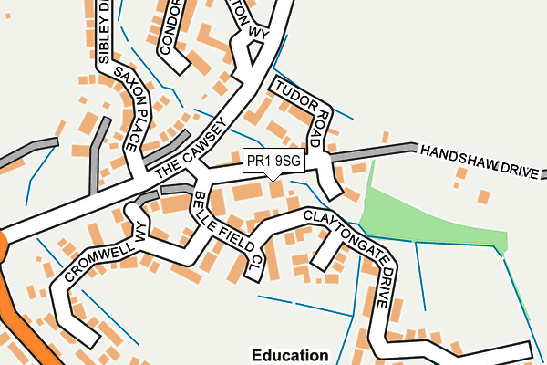 PR1 9SG map - OS OpenMap – Local (Ordnance Survey)