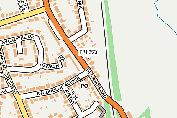 PR1 9SQ map - OS OpenMap – Local (Ordnance Survey)