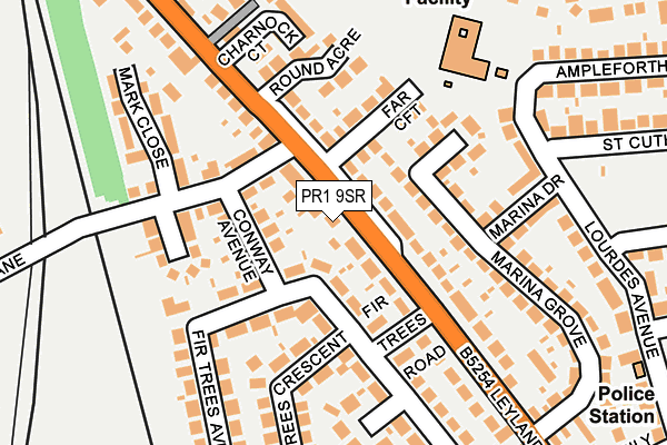 PR1 9SR map - OS OpenMap – Local (Ordnance Survey)