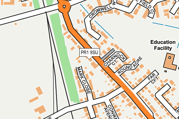 PR1 9SU map - OS OpenMap – Local (Ordnance Survey)