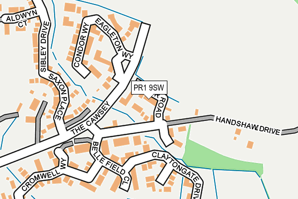 PR1 9SW map - OS OpenMap – Local (Ordnance Survey)