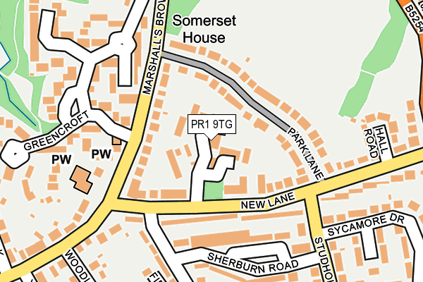 PR1 9TG map - OS OpenMap – Local (Ordnance Survey)