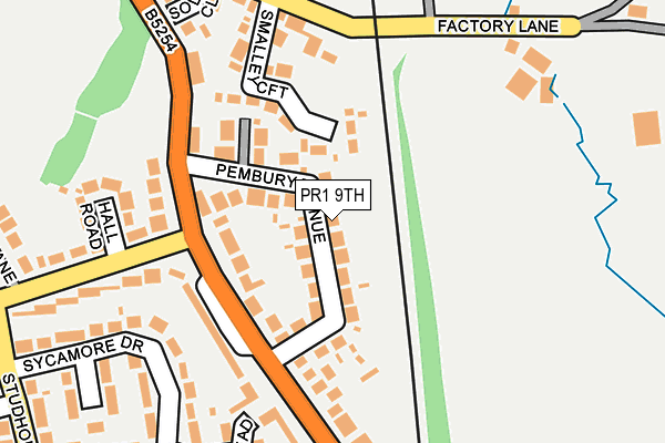 PR1 9TH map - OS OpenMap – Local (Ordnance Survey)