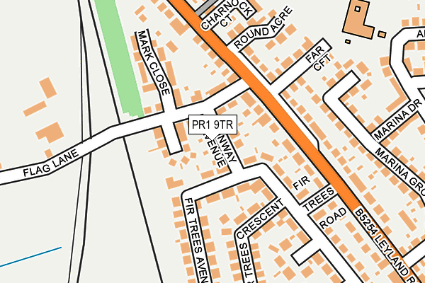 PR1 9TR map - OS OpenMap – Local (Ordnance Survey)