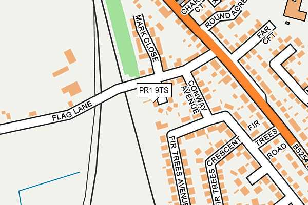 PR1 9TS map - OS OpenMap – Local (Ordnance Survey)