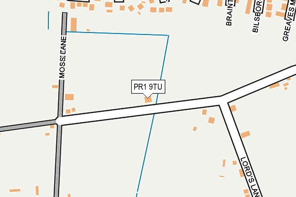PR1 9TU map - OS OpenMap – Local (Ordnance Survey)