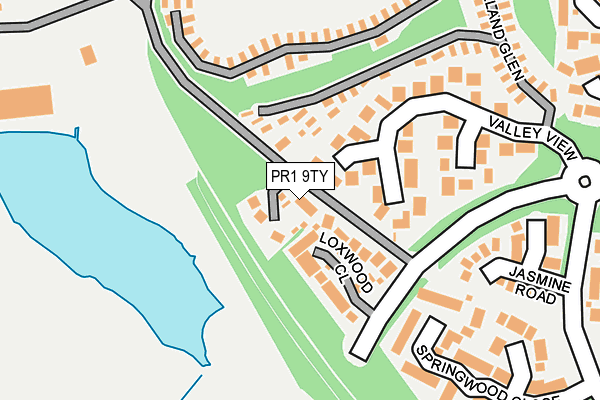 PR1 9TY map - OS OpenMap – Local (Ordnance Survey)