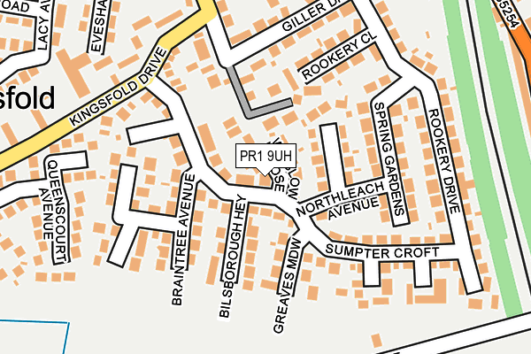 PR1 9UH map - OS OpenMap – Local (Ordnance Survey)