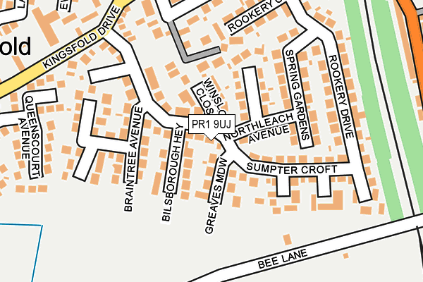 PR1 9UJ map - OS OpenMap – Local (Ordnance Survey)