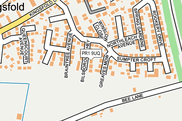 PR1 9UQ map - OS OpenMap – Local (Ordnance Survey)