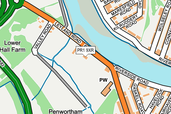 PR1 9XR map - OS OpenMap – Local (Ordnance Survey)