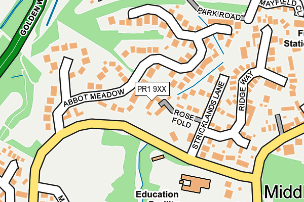 PR1 9XX map - OS OpenMap – Local (Ordnance Survey)