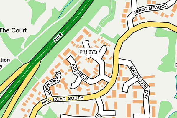 PR1 9YQ map - OS OpenMap – Local (Ordnance Survey)